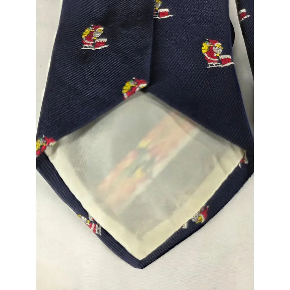 BROOKS BROTHERS MAKERS MEN'S BLUE ALL SILK SANTA SLEIGH HOLIDAY TIE 4